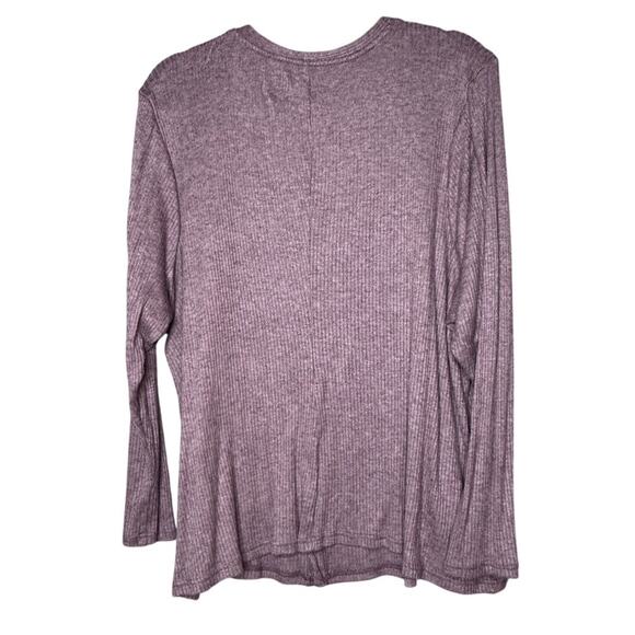 LANE BRYANT V NECK SWEATER FAUX CARDIGAN RIBBED PURPLE SIZE 26/28 - Picture 3 of 4